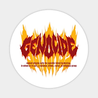 The Genocide word lettering art Magnet